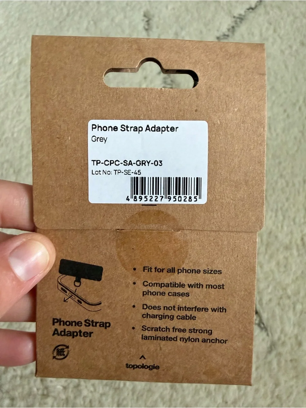 Topologie Phone Strap Adapter - Gray
